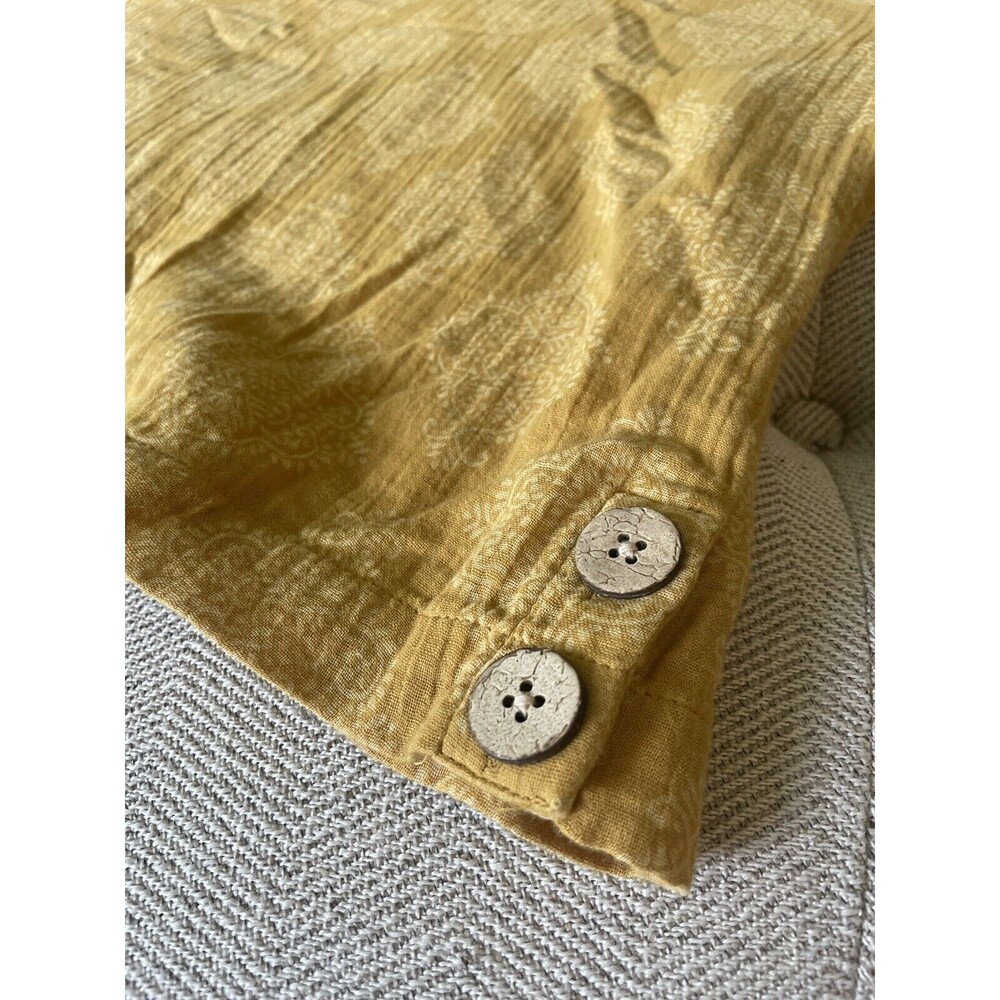 Pure J. Jill Petite Small Relaxed 100% Cotton Top Yellow Boho Chic Western Soft - Picture 6 of 8